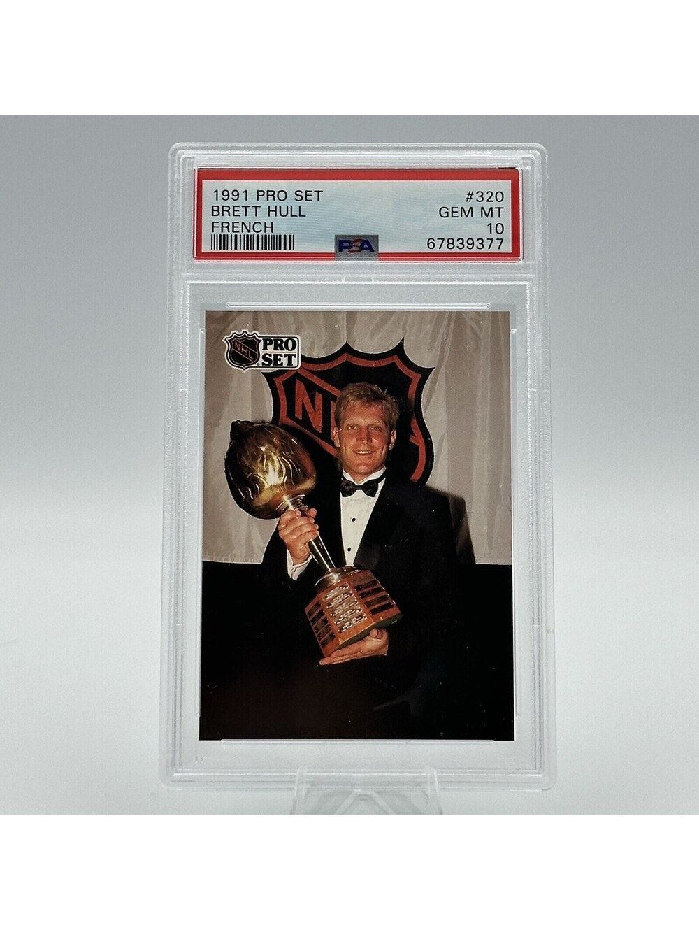 Brett Hull 1991 Pro Set French #320 PSA 10 Gem Mint NHL HOF St. Louis Blues